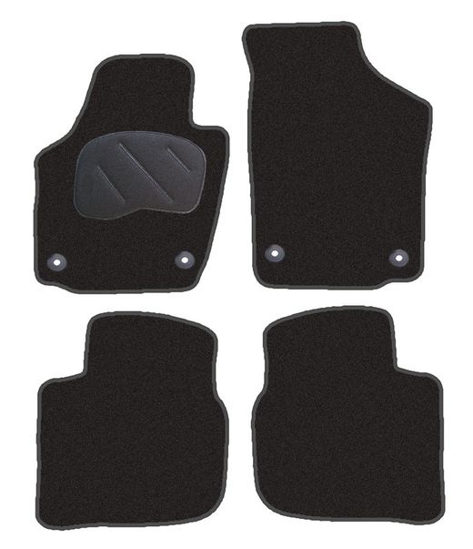 JGO. ALFOMBRAS DIAMOND NEGRA MOD.  SEAT TOLEDO ( 12- ) con fijación específica