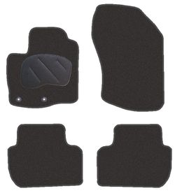 JGO. ALFOMBRAS DIAMONT NEGRA MOD. PEUGEOT 4007 5P (07-12)  con fijación ollao para gancho - 2 pilo