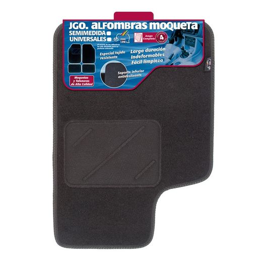 JGO. ALFOMBRAS MOQUETA "PREMIUM" NEGRA SEMIMEDIDA MODELO B