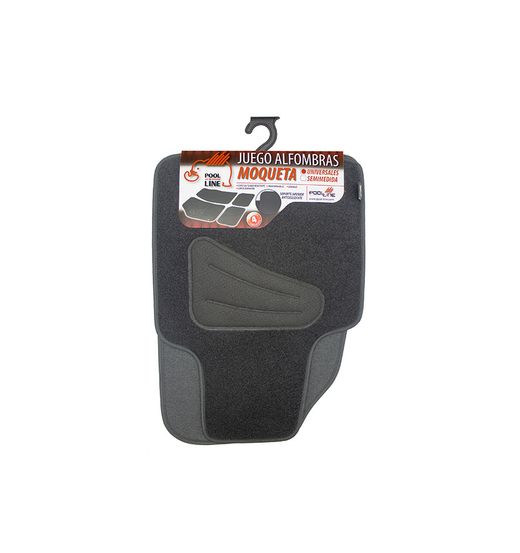 JGO. 4 ALFOMBRAS MOQUETA "PREMIUM" NEGRA TAL. MOQUETA RIBETE NEGRO