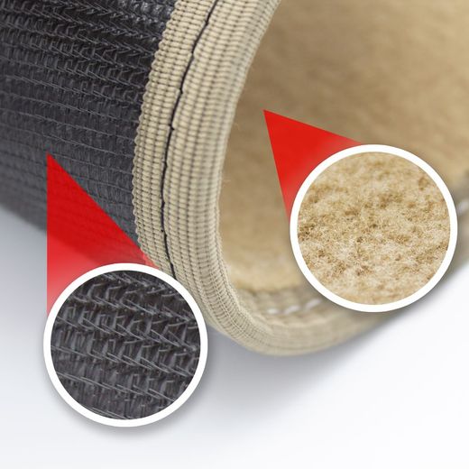 JGO. ALFOMBRAS MOQUETA "PRIVILEGE" BEIGE RIBETE BEIGE