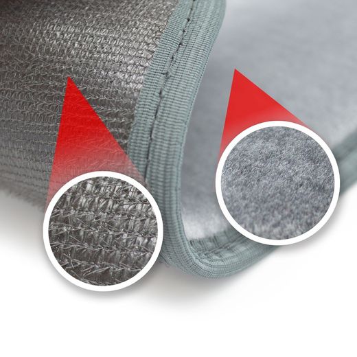 JGO.4  ALFOMBRAS MOQUETA "PRIVILEGE" GRIS CON RIBETE GRIS