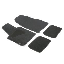 JGO. 4 ALFOMBRAS MOQUETA "SELECT II" NEGRA TALONERA TERMOSELLADA Y RIBETE ( SIN SOLAPA )