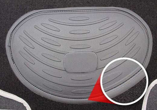 JGO. 4 ALFOMBRAS MOQUETA "SELECT" NEGRA TALONERA GOMA COLOR GRIS