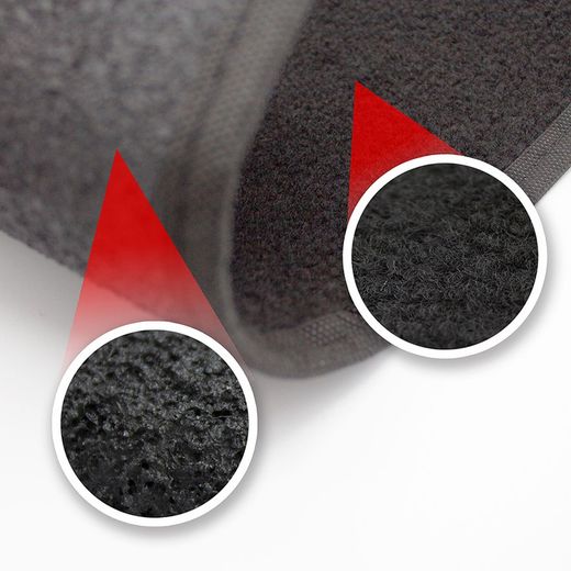 JGO. 4 ALFOMBRAS MOQUETA "SELECT" NEGRA TALONERA GOMA COLOR NEGRA