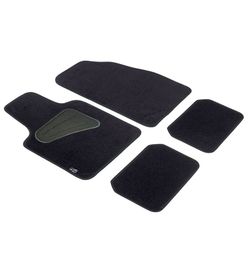 JGO. CARPETES PRETOS "SELECT" CARPETES SELADOS A CALOR COM BORDAS CINZA