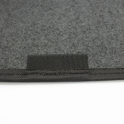 JGO. ALFOMBRAS MOQUETA "SELECT" NEGRA TALONERA TERMOSELLADA RIBETE GRIS