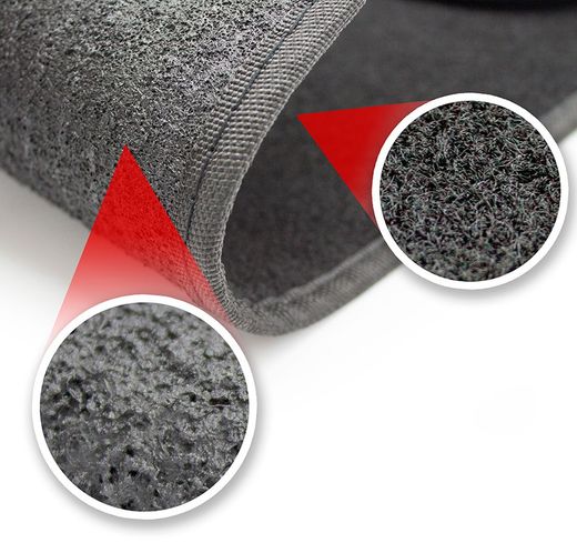JGO. ALFOMBRAS MOQUETA "SELECT" NEGRA TALONERA TERMOSELLADA RIBETE GRIS