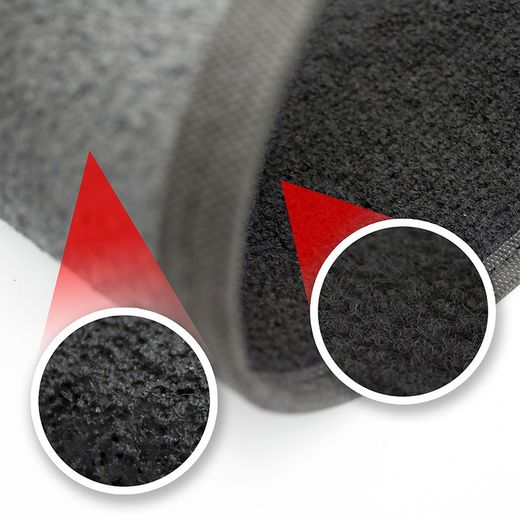 JGO. 4 ALFOMBRAS MOQUETA "SELECT" NEGRA TALONERA TERMOSELLADA RIBETE NEGRO