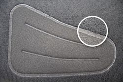 JGO. 4 ALFOMBRAS MOQUETA "SELECT" NEGRA TALONERA TERMOSELLADA RIBETE NEGRO