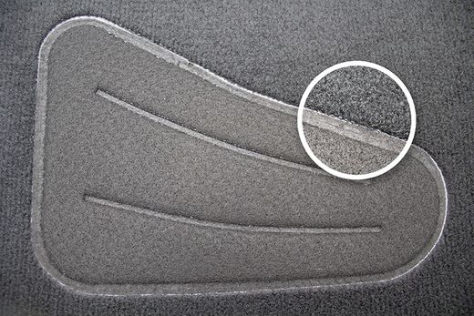 JGO. 4 ALFOMBRAS MOQUETA "SELECT" NEGRA TALONERA TERMOSELLADA RIBETE NEGRO