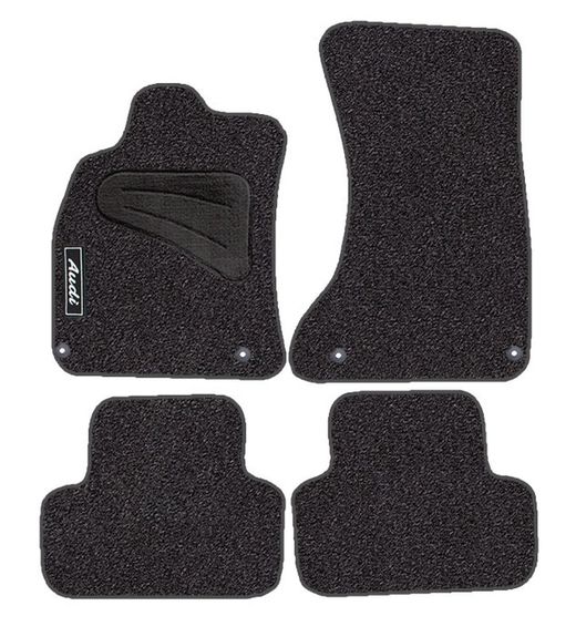 JGO. ALFOMBRAS PREMIUM NEGRA MOD.  AUDI A-4  (08-) con fijación específica botón -