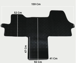 JGO. ALFOMBRAS PREMIUM NEGRA MOD. CITROEN JUMPER ( 06- ) ZONA DELANTERA