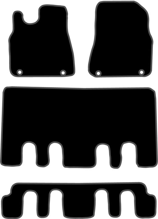 JGO. ALFOMBRAS PREMIUM NEGRA MOD. KIA CARNIVAL II (03/98-06) S/MALETERO con