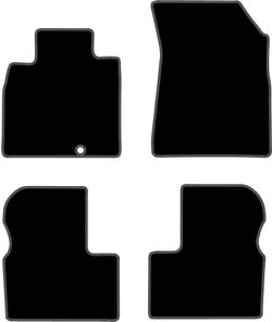 JGO. ALFOMBRAS PREMIUM NEGRA MOD.  NISSAN MICRA ( 10-17 ) con fijación ollao para gancho - 1 piloto
