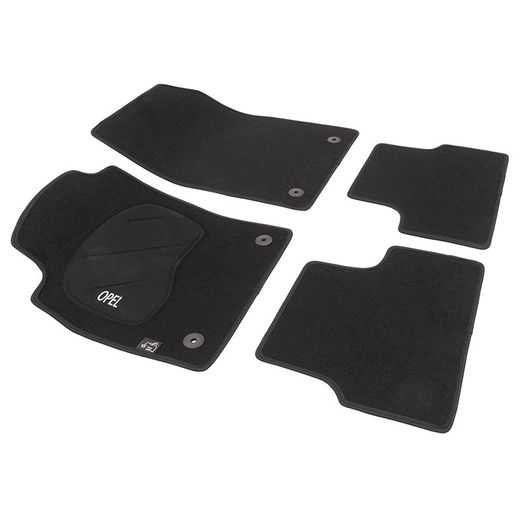 JGO. ALFOMBRAS PREMIUM NEGRA MOD.  OPEL ASTRA J (10-) con fijación específica