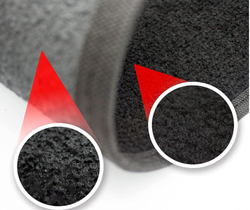 JGO. ALFOMBRAS PREMIUM NEGRA MOD. VOLKSWAGEN CADDY III.2 / IV (Corredera doble) OVAL ( 11- )