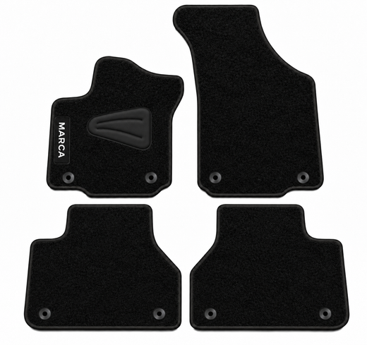 JGO. ALFOMBRAS PREMIUM NEGRA MOD. VOLKSWAGEN PHAETON (BATALLA CORTA) (02-16) - 2F / 2P+2C+4T
