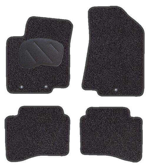 JGO. TAPETE PRETO PRIVILEGE MOD. KIA RIO (11-) com olhal de fixação para gancho