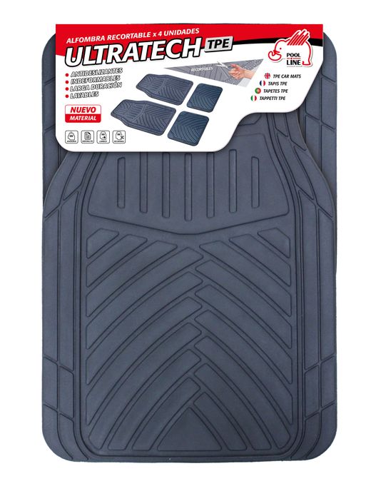 JGO. ALFOMBRAS TPE "ULTRATECH" 4 PIEZAS RECORTABLE