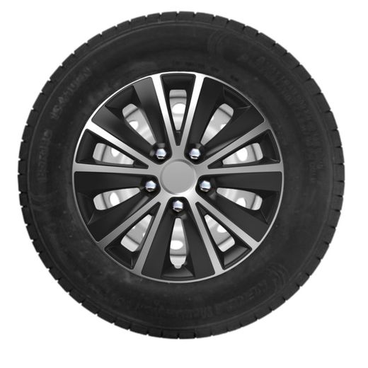 JGO. RAPIDE NC SB 15" TAMPAS DE RODA PRETO-PRATA EMBALAGEM DA CAIXA