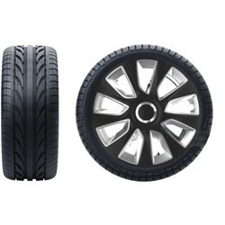 JGO. STRATOS RC BS 14" TAMPAS DE RODA COR PRETA E PRATA EMBALAGEM DA CAIXA