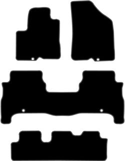 CONJUNTO DE TAPETES "OFF ROAD" MOD. HYUNDAI SANTA FE (06-) 7 LUGARES com rosca de montagem universal - 1
