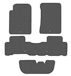 CONJUNTO DE TAPETES "OFF ROAD" MOD. SSANGYOUNG REXTON II 7PL (2006-) com ilhós de fixação para gancho -