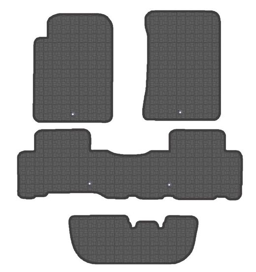 CONJUNTO DE TAPETES "OFF ROAD" MOD. SSANGYOUNG REXTON II 7PL (2006-) com ilhós de fixação para gancho -
