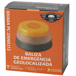 Kit de baliza V16 con geolocalización homologada + adaptador de corriente + funda + ventosa
