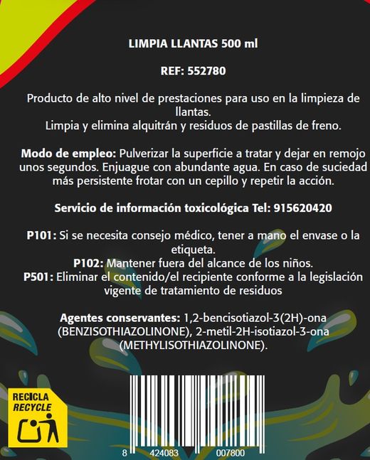 LIMPIA LLANTAS 500ML SPRAY
