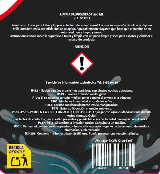 LIMPIA SALPICADEROS 500ML SPRAY