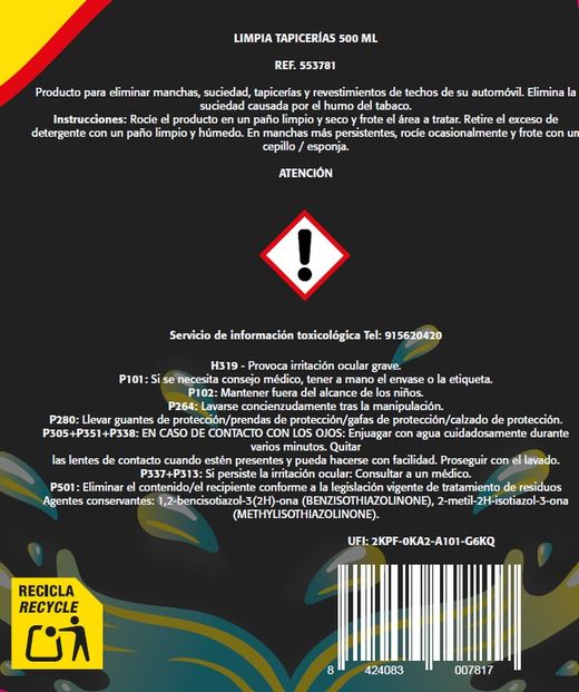 LIMPIA TAPICERIAS 500ML SPRAY
