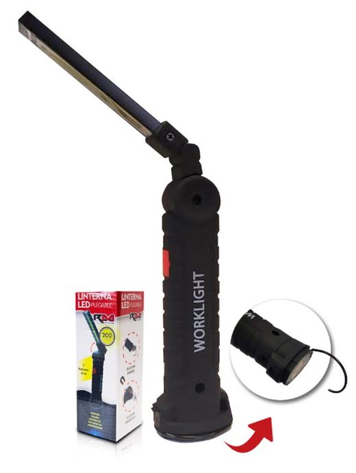 LINTERNA LEDS PLEGABLE CON ROTACION 360ªC Y RECARGABLE USB ( 6 )