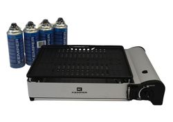 Pack de Barbacoa portátil de cartuchos de gas + 4 cartuchos de gas Kemper