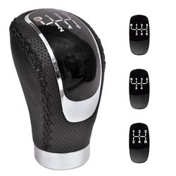 POMO CAMBIO MARCHAS PIEL NEGRO "ROYAL" ESFERA INTERCAMBIABLE