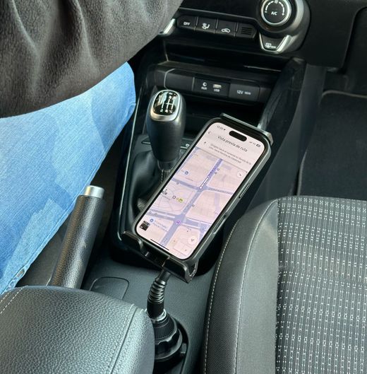 SOP. POSAVASOS/CENICERO PARA MOVIL CON FUERTE FIJACION Y CON BRAZO ARTICULADO DE 20cm