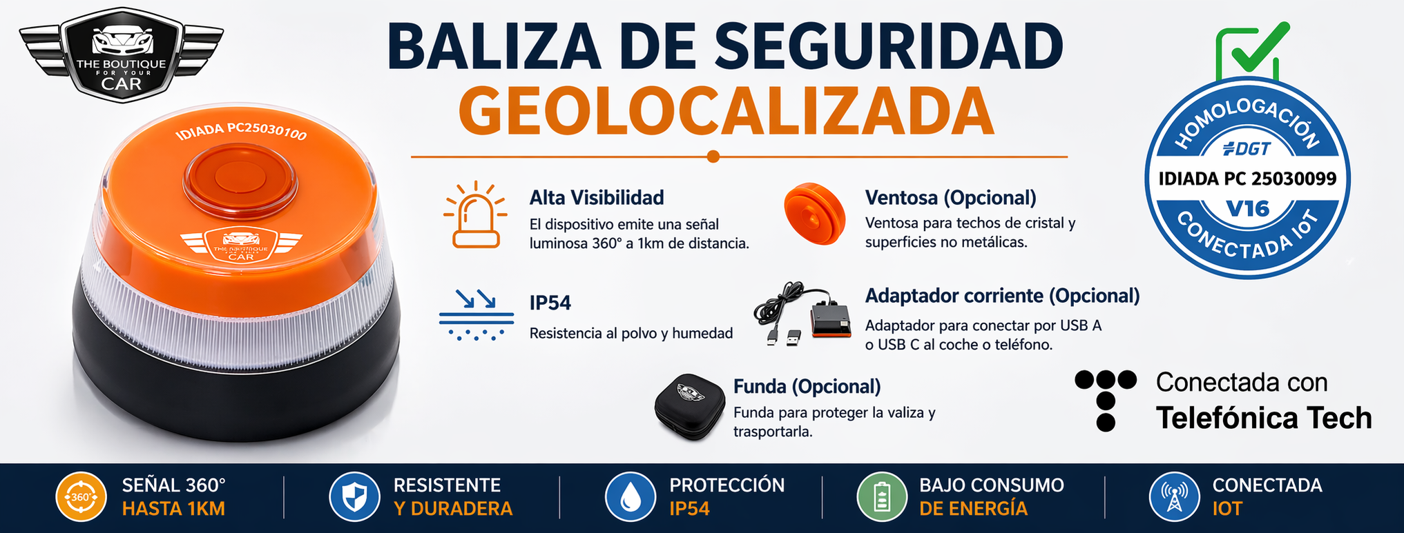 Balizas v16 con Geolocalización homologadas